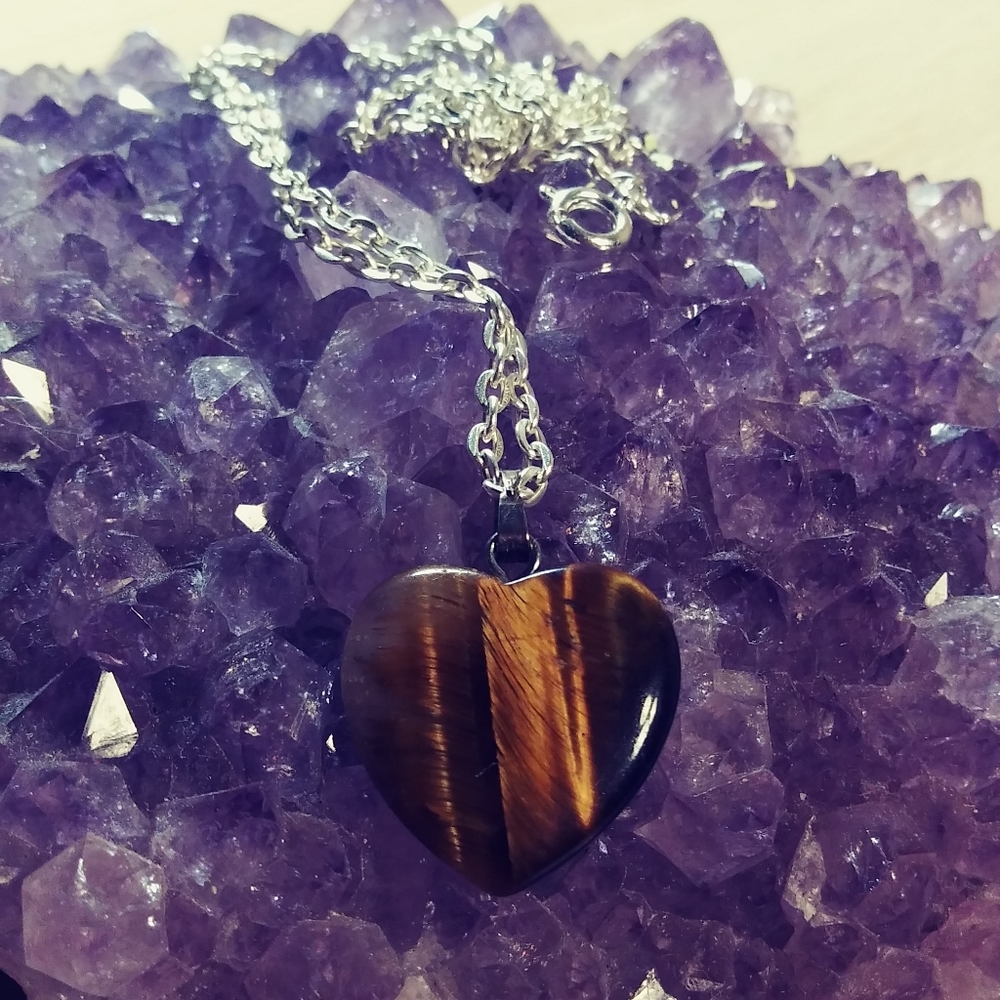 Tiger Eye Heart Necklace